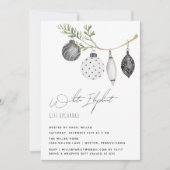 Minimalist Black and White Elephant 招待状 (正面)