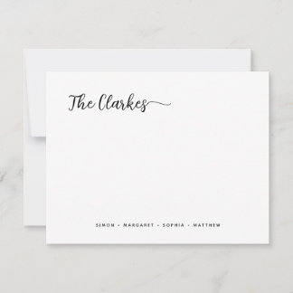 Minimalist Black and White Family Stationery  ノートカード