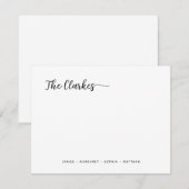 Minimalist Black and White Family Stationery  ノートカード (正面/裏面)