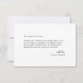 Minimalist Black and White Floral  サンキューカード (裏面)