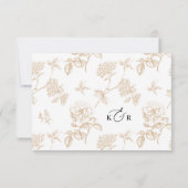 Minimalist Black and White Gold Wedding RSVP Card (裏面)