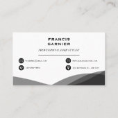 Minimalist Black and White Hair Salon Business Car 名刺 (裏面)