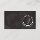 Minimalist Black and White Hair Stylist Monochrome 名刺 (正面)