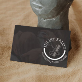 Minimalist Black and White Hair Stylist Monochrome 名刺