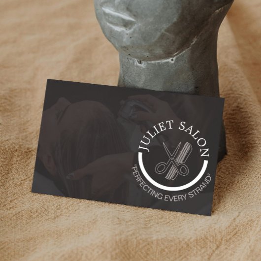 Minimalist Black and White Hair Stylist Monochrome 名刺