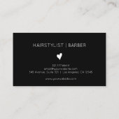 Minimalist Black and White Heart Barber Black 名刺 (裏面)