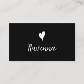 Minimalist Black and White Heart Barber Black 名刺 (正面)