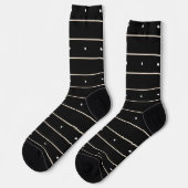Minimalist Black And White Horizontal Striped With ソックス (左)
