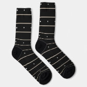 Minimalist Black And White Horizontal Striped With ソックス (右)