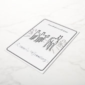Minimalist Black and White Horse Foil Xmas Card 箔シーズンカード (回転した状態)