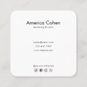 Minimalist Black and White Marketing Director スクエア名刺 (裏面)