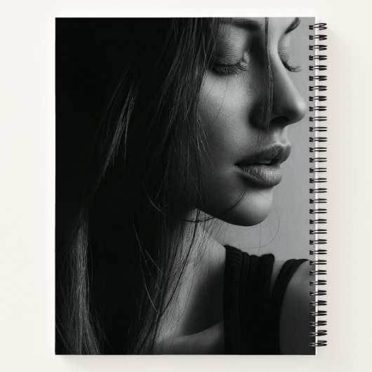 Minimalist Black and White Modern Monogram Case-Ma ノートブック (裏面)