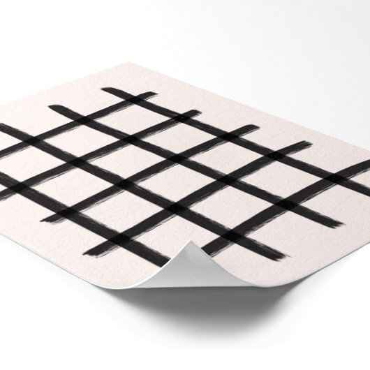 Minimalist Black and White Modern Wall Art ポスター (角)