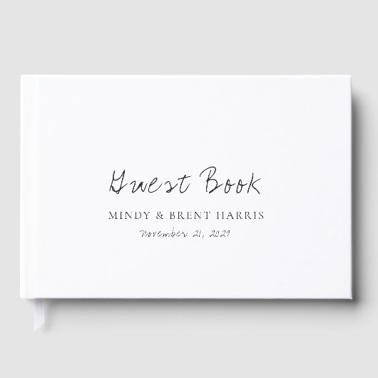 Minimalist Black and White Modern Wedding ゲストブック (正面)