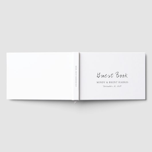 Minimalist Black and White Modern Wedding ゲストブック (全面)