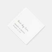 Minimalist Black and White Modern Wedding スタンダードカクテルナプキン (角)