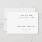 Minimalist Black and White Modern Wedding 出欠カード (正面)