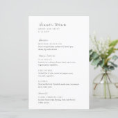 Minimalist Black and White Modern Wedding Menu (スタンド正面)