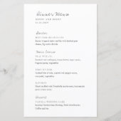 Minimalist Black and White Modern Wedding Menu (正面)