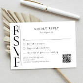 Minimalist Black and White Modern Wedding RSVP