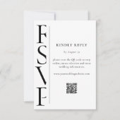 Minimalist Black and White Modern Wedding RSVP (正面)