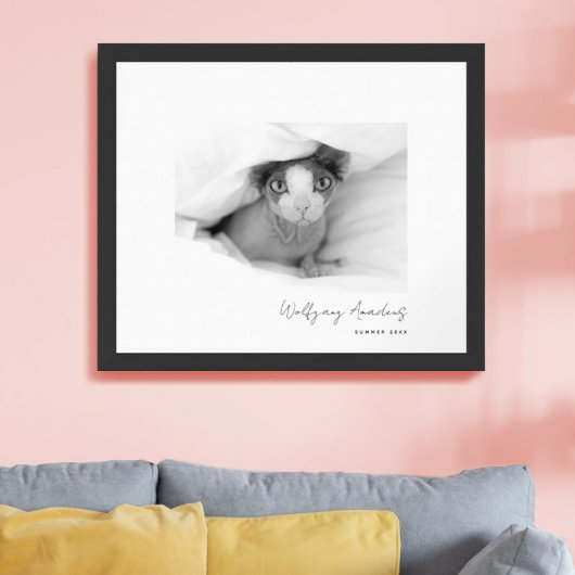 Minimalist Black and White Photo Caption ポスター