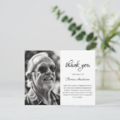 Minimalist Black and White Photo Funeral サンキューカード (スタンド正面)