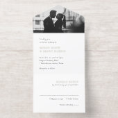 Minimalist Black and White Photo Modern Wedding オールインワン招待状 (内側)