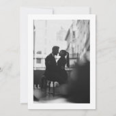 Minimalist Black and White Photo Modern Wedding セーブザデート (裏面)