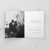 Minimalist Black and White Photo Modern Wedding 招待状 (内部)