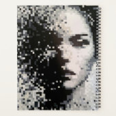 Minimalist black and white pixel portrait planner  プランナー手帳 (裏面)