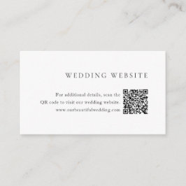 Minimalist Black and White QR Code Modern Wedding エンクロージャーカード