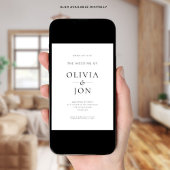 Minimalist Black and White QR Code Wedding 招待状