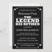 Minimalist Black and White Retirement Party  招待状 (正面)