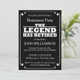 Minimalist Black and White Retirement Party  招待状