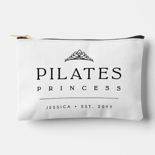 Minimalist Black and White Simple Pilates Princess アクセサリーポーチ (正面)