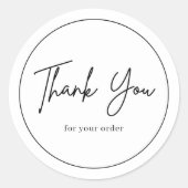 Minimalist Black and White Thank You Favor ラウンドシール (正面)
