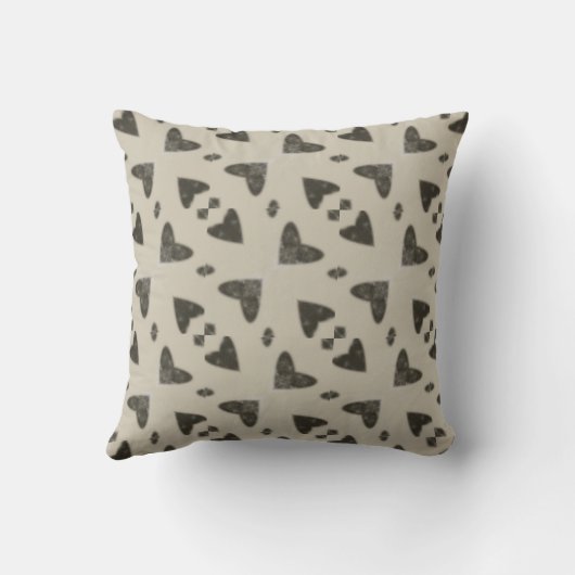 Minimalist black and white throw pillow クッション (裏面)