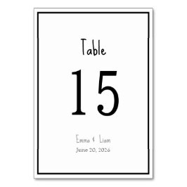 Minimalist Black and White Wedding テーブルナンバー