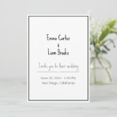 Minimalist Black and White Wedding Invitation 招待状 (スタンド正面)