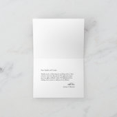 Minimalist Black and White Wedding Photo サンキューカード (内部)