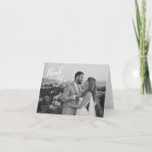 Minimalist Black and White Wedding Photo サンキューカード (正面)
