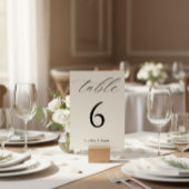 Minimalist Black and White Wedding Table Number  台座サイン