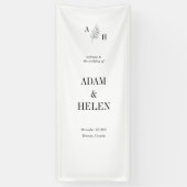 Minimalist Black and White Wedding Welcome 横断幕 (縦)