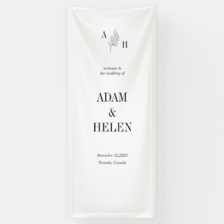 Minimalist Black and White Wedding Welcome 横断幕