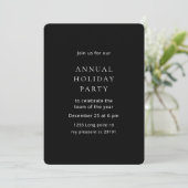 Minimalist Black Annual Holiday Party  招待状 (スタンド正面)