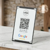 Minimalist Black Art Deco Google Review QR Code 台座サイン