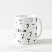 Minimalist Black Bow Pattern Coffee Mug コーヒーマグカップ (正面右)