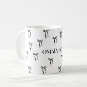 Minimalist Black Bow Pattern Coffee Mug コーヒーマグカップ (正面左)