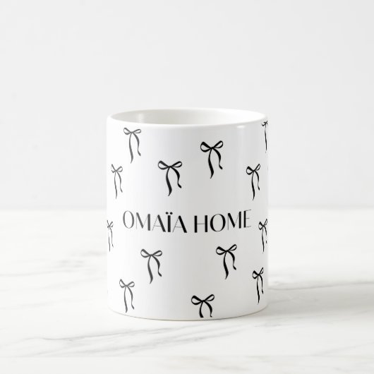 Minimalist Black Bow Pattern Coffee Mug コーヒーマグカップ (中央)